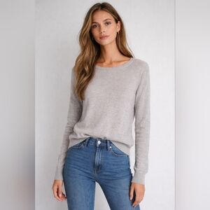 Apt. 9 Size M 100% Cashmere Heather Gray Crewneck Sweater